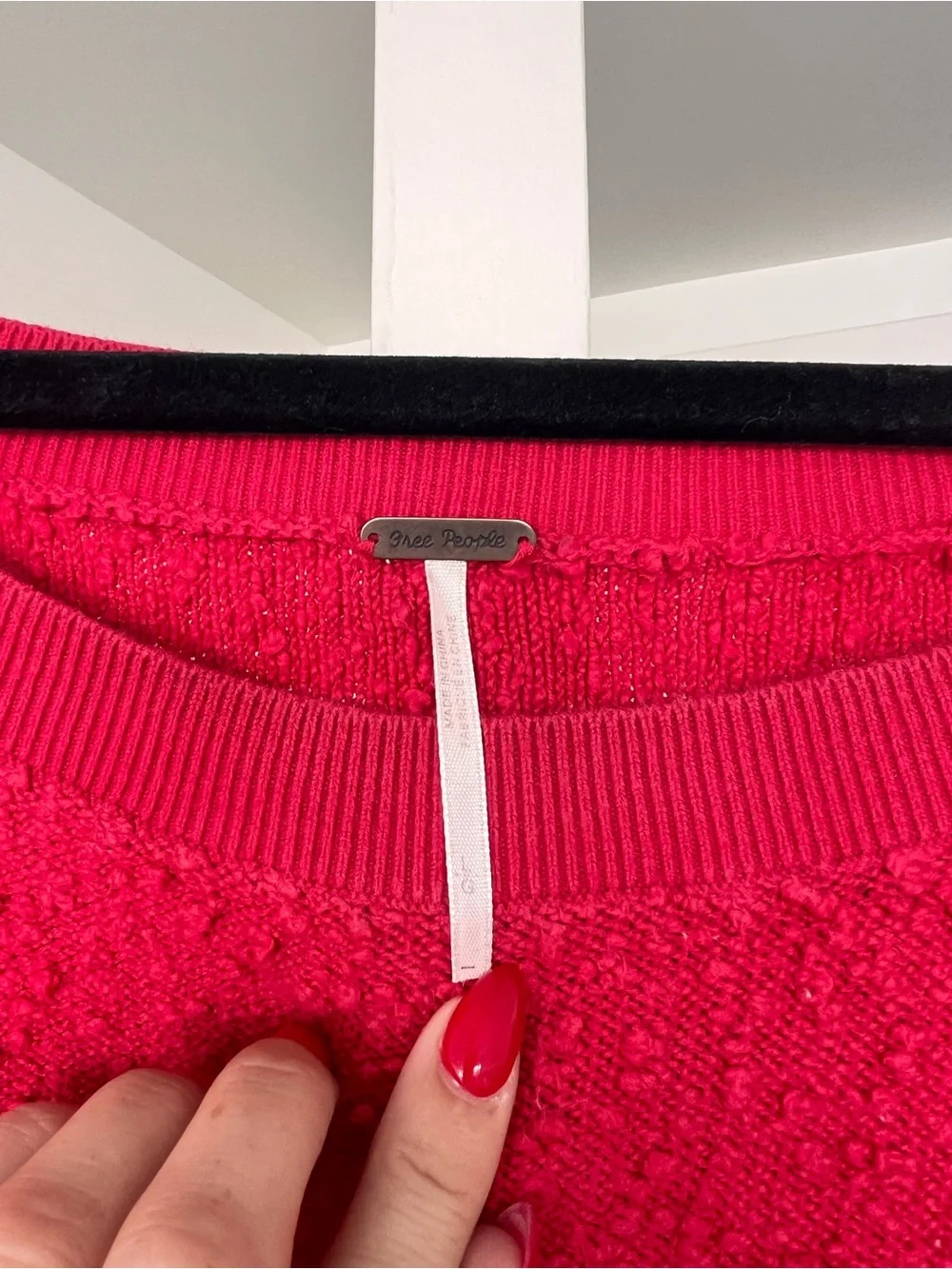 Free People Found My Friend Boucle Pullover Sweater Red Size Large